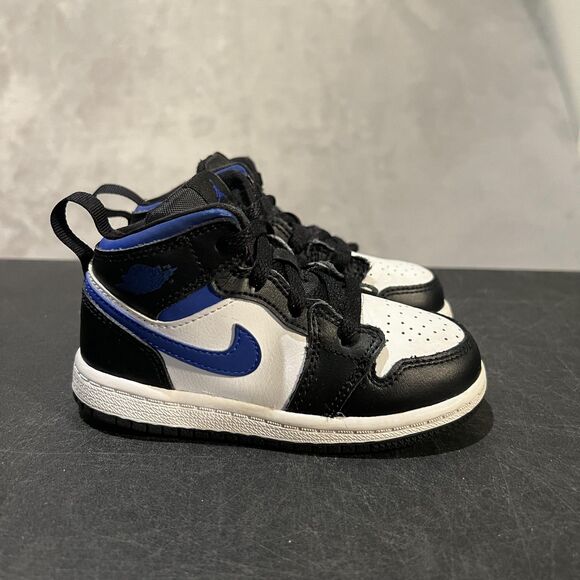 Air Jordan 1 Mid Shoes Youth Size 8C Game Royal 640735-140 Toddler Nike Sneakers - Picture 1 of 9